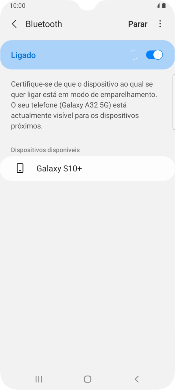 Prima o dispositivo Bluetooth pretendido e siga as indicações no ecrã para emparelhar o dispositivo pretendido com o telefone.