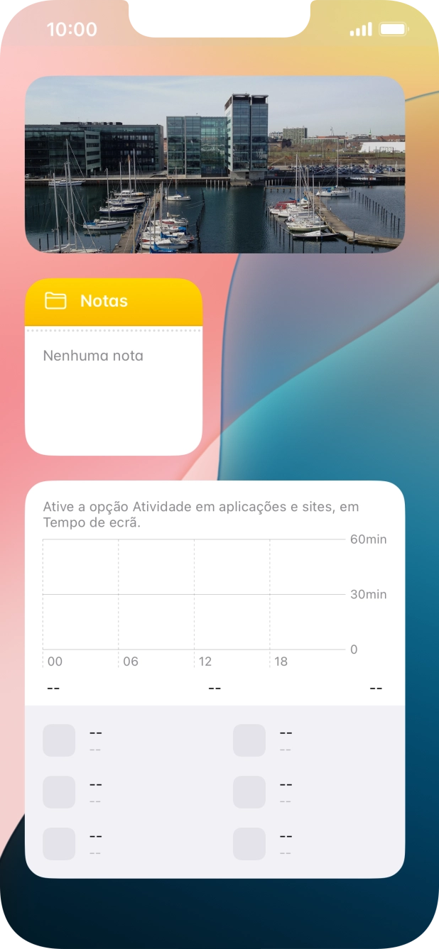 Mantenha premida por um instante a pilha de widgets pretendida.