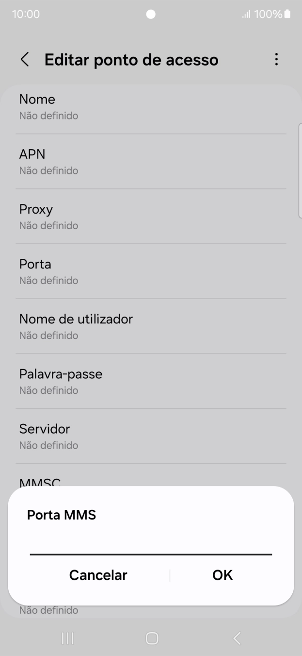 Introduza 80 e prima OK.
