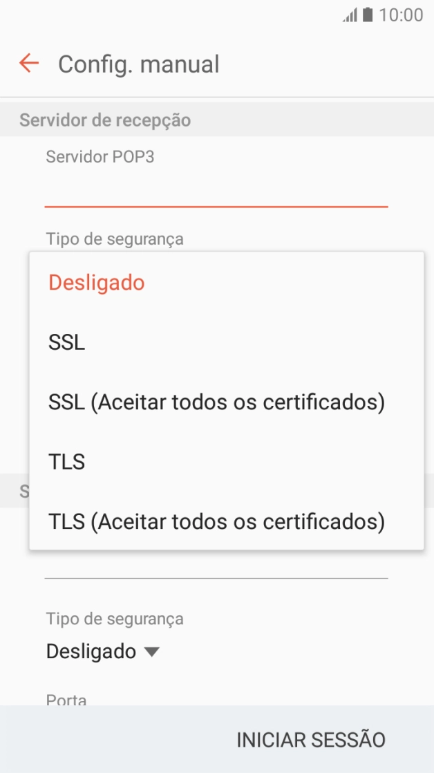 Prima Desligado para desativar a função.