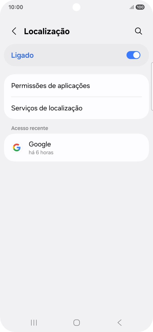Prima Permissões de aplicações.
