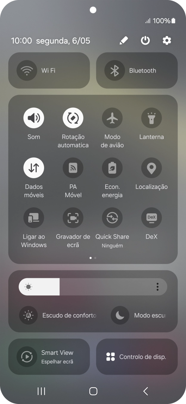 Prima o ícone de modo de voo para ativar ou desativar a função.