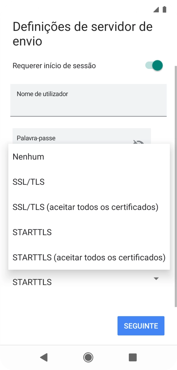 Prima Nenhum para desativar a função.