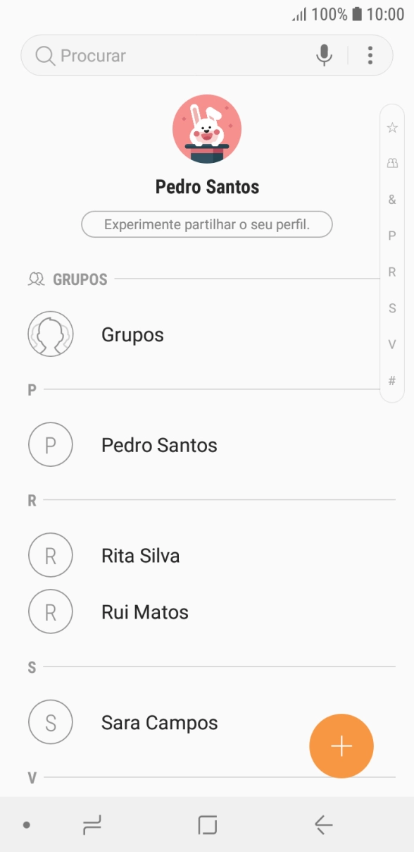 Prima o ícone de menu.