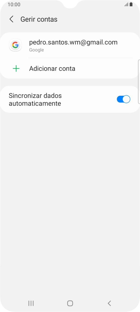 Prima Adicionar conta.