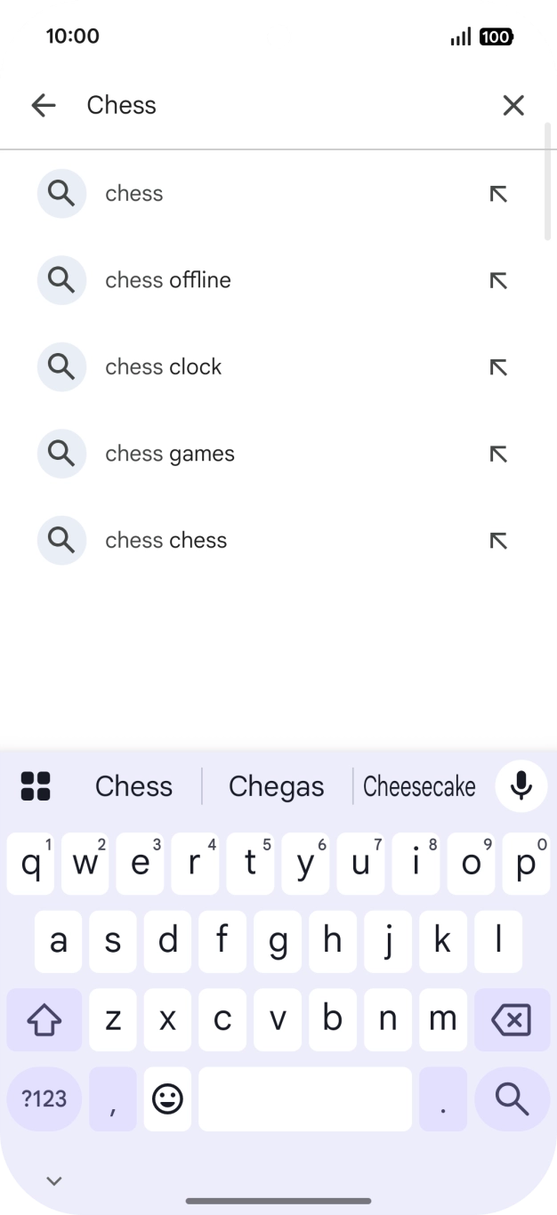 Introduza o nome ou categoria da app pretendida e prima o ícone para pesquisar.