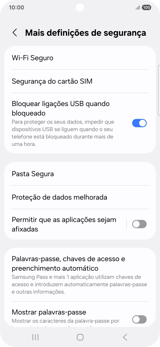 Prima Segurança do cartão SIM.