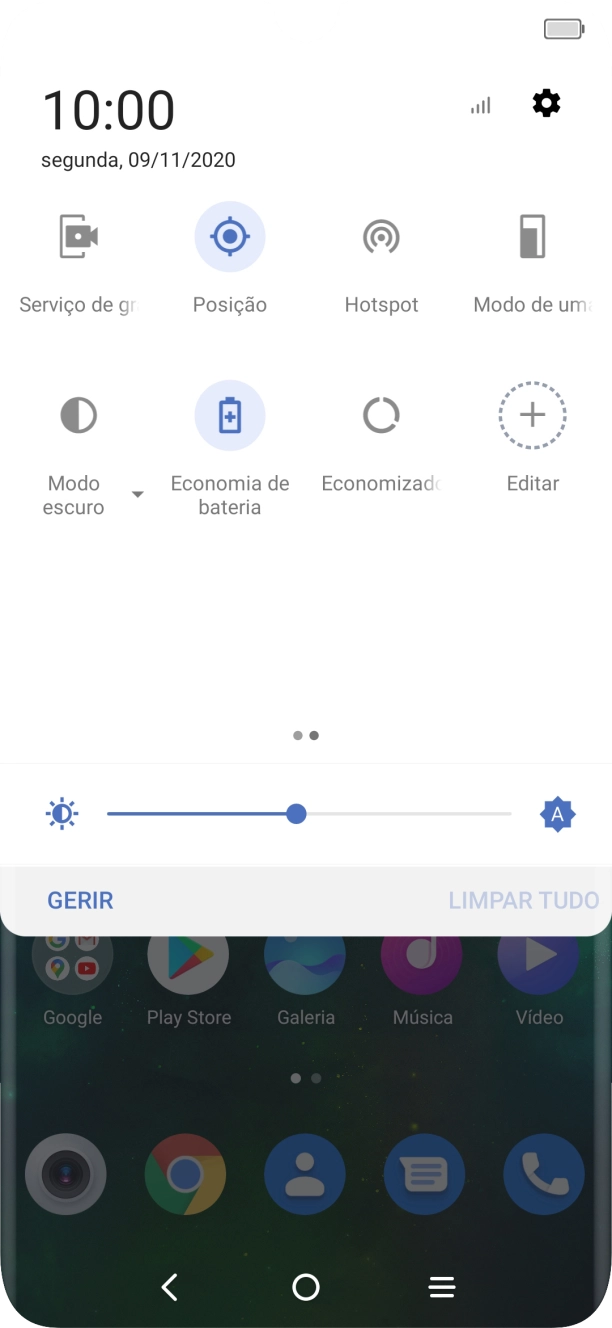 Prima a tecla de início para terminar e voltar ao ecrã inicial.