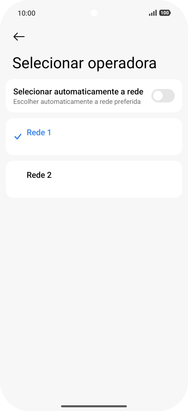 Prima a rede pretendida.