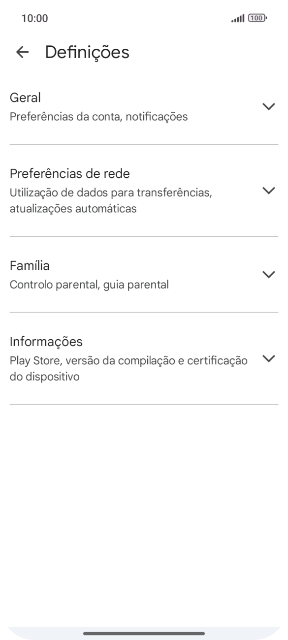 Prima Preferências de rede.
