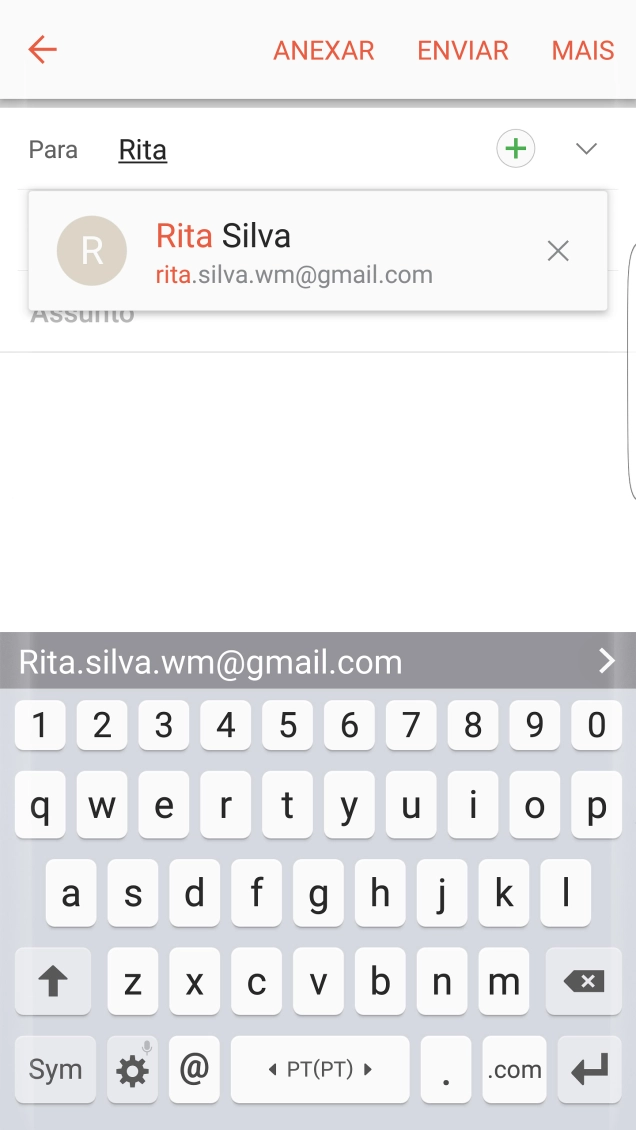 Prima o contacto pretendido.