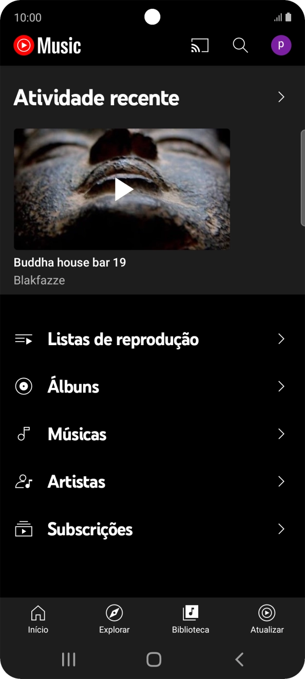 Prima a categoria pretendida e dirija-se ao ficheiro de música pretendido.
