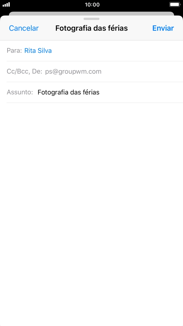 Prima o campo de escrita e escreva o texto do e-mail.