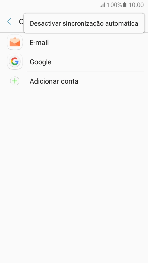 Prima Desactivar sincronização automática para desativar a função.