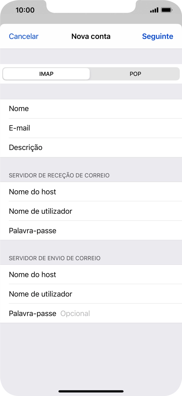 Prima Palavra-passe e introduza a password da sua conta de e-mail.