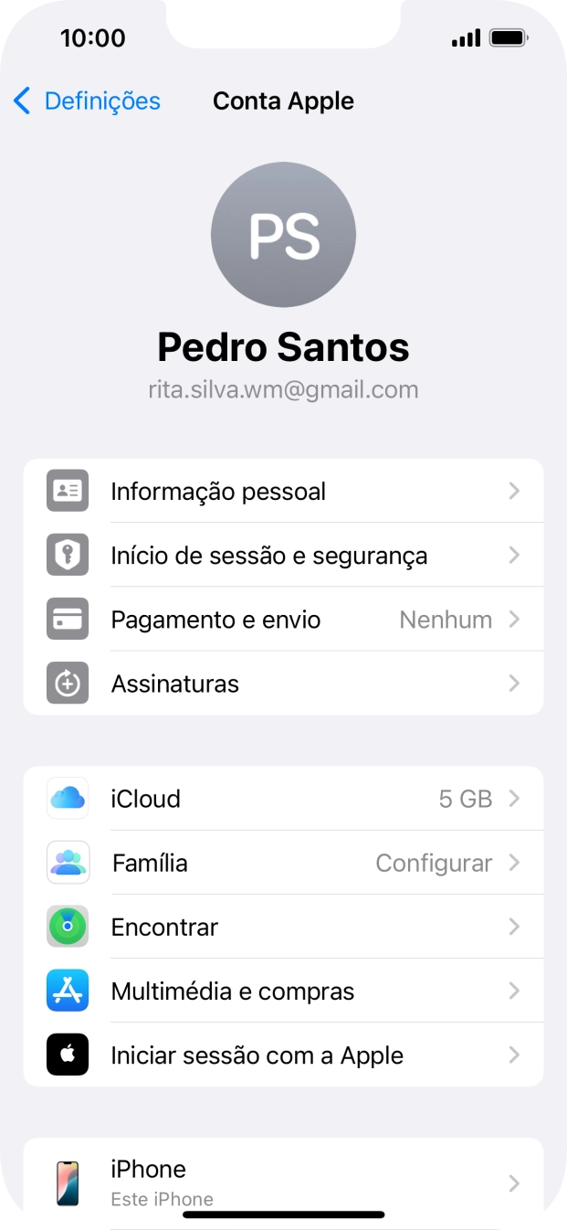 Para voltar ao ecrã inicial, deslize o dedo de baixo para cima a partir da base do ecrã.
