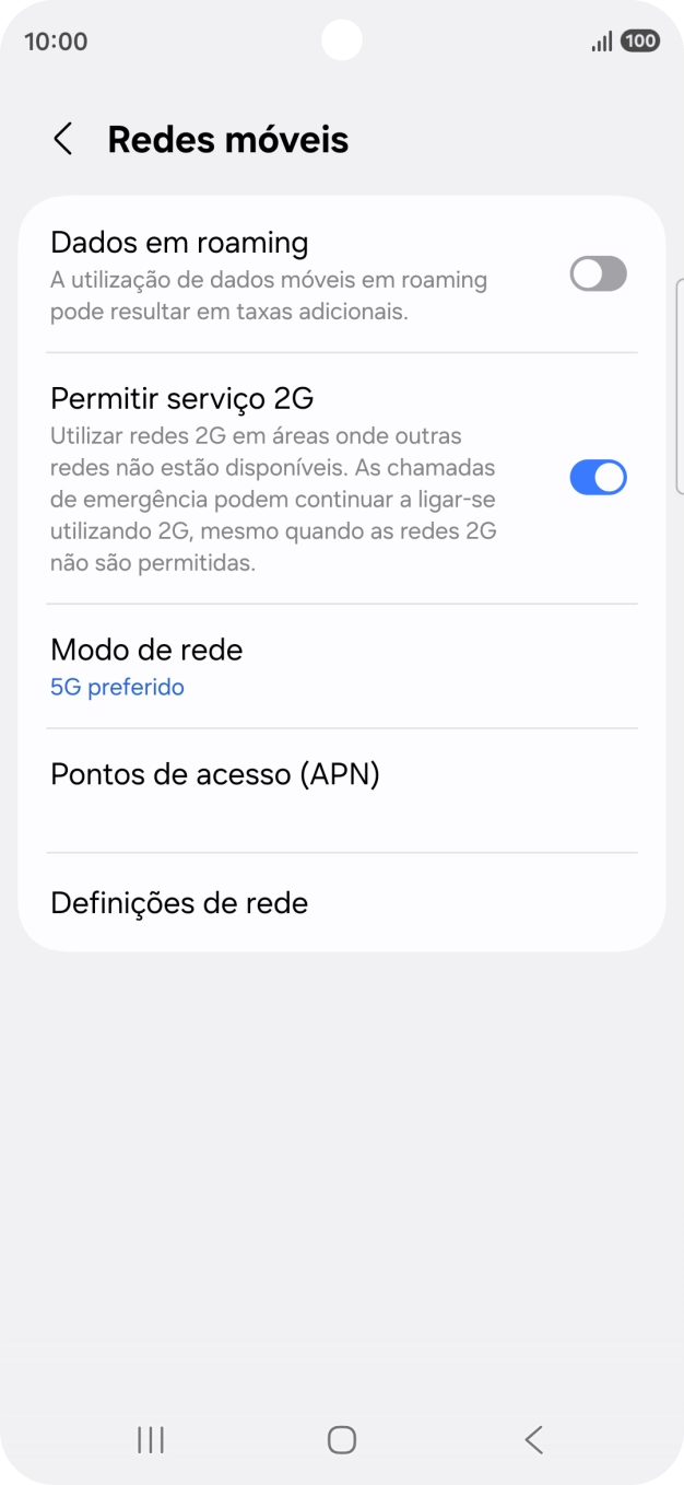 Prima Definições de rede.
