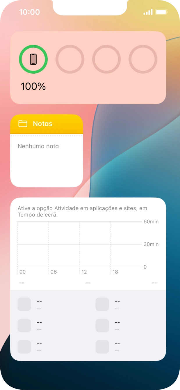 Mantenha premida por um instante a pilha de widgets pretendida.
