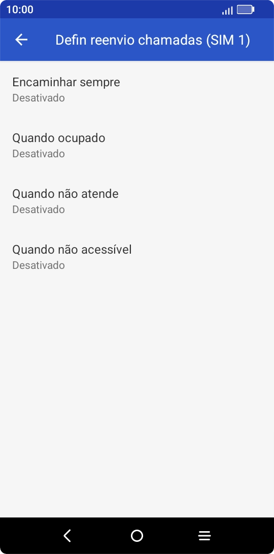 Prima o tipo de desvio pretendido.