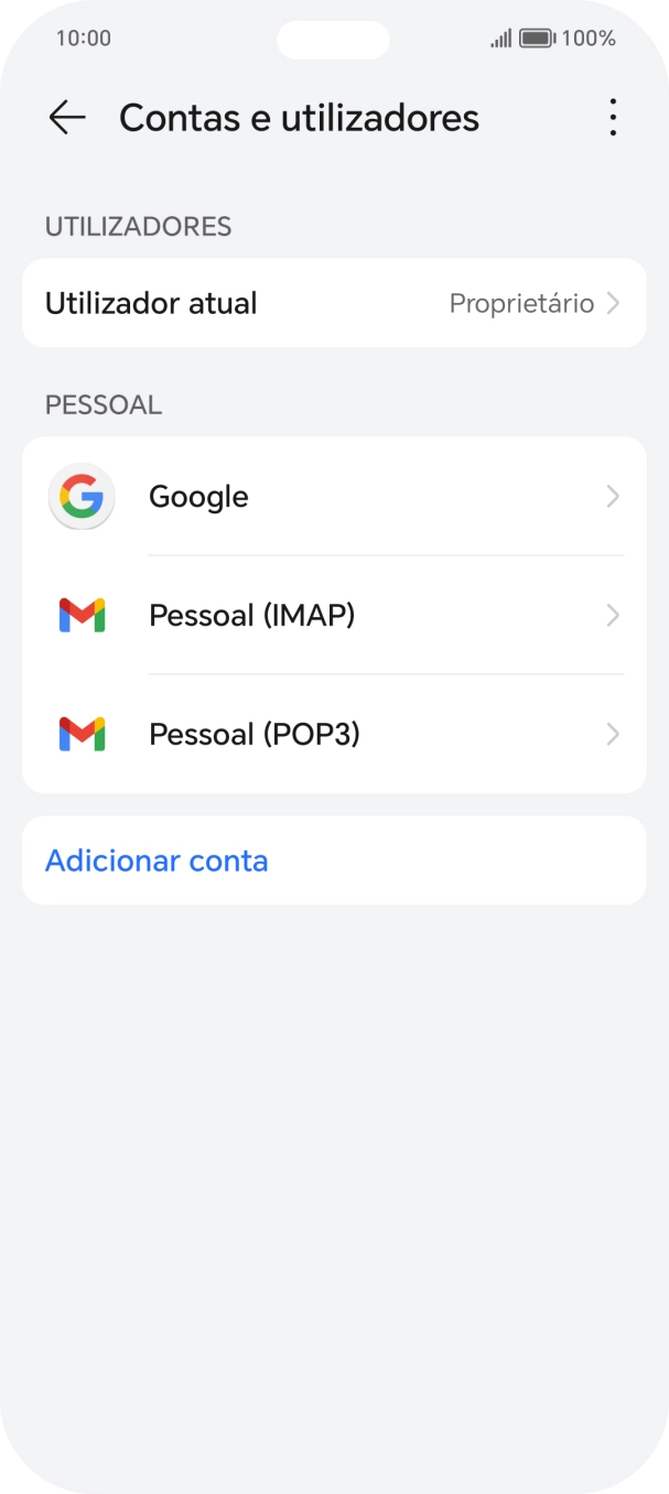 Prima o ícone de menu.