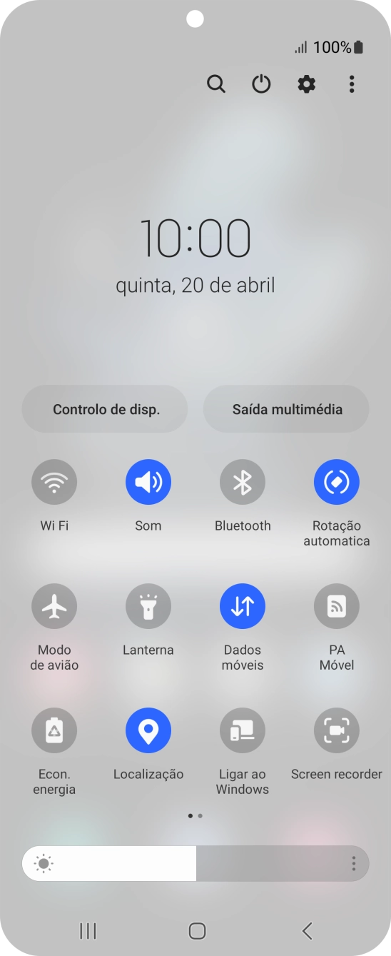 Prima o ícone de modo de voo para ativar ou desativar a função.