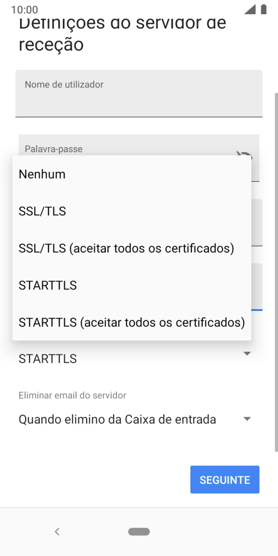 Prima Nenhum para desativar a função.