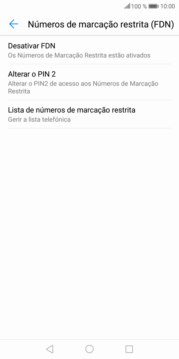 Prima Desactivar FDN para desativar a marcação permitida.