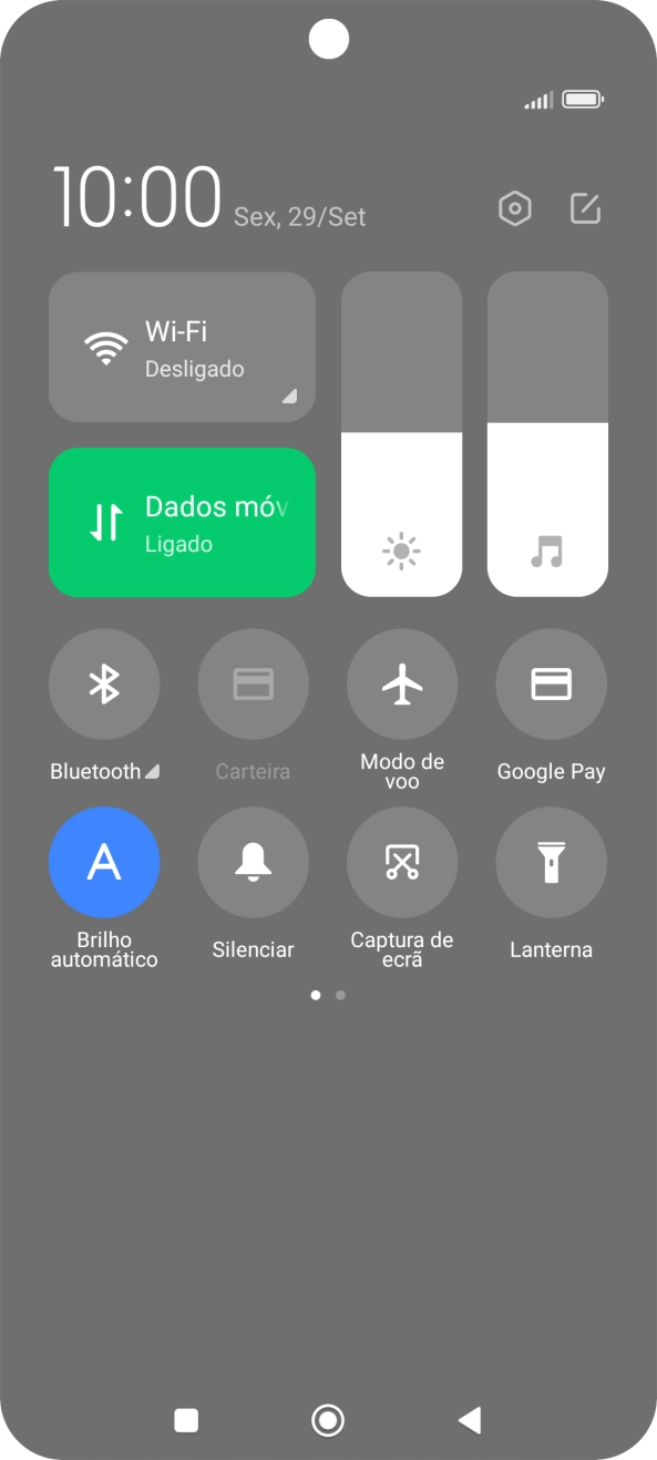 Prima Modo do voo para ativar ou desativar a função.