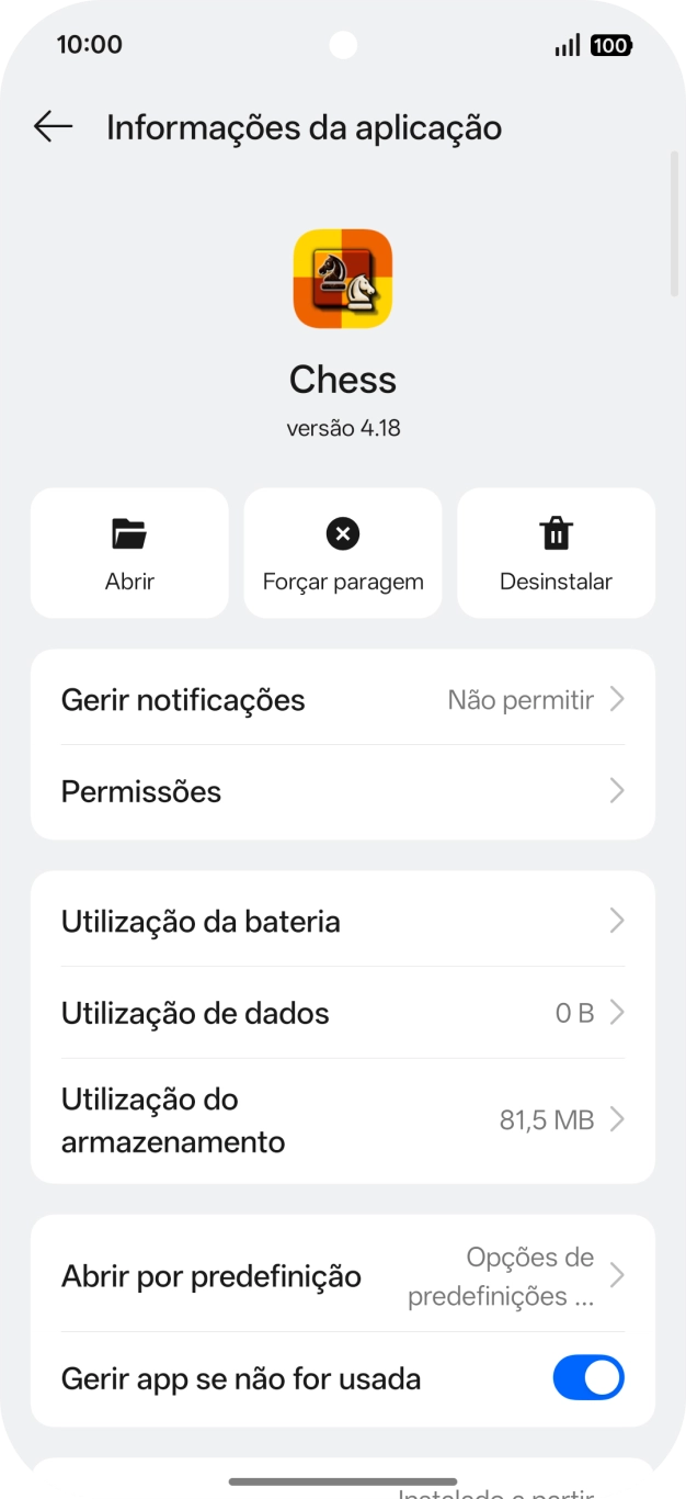 Prima Utilização do armazenamento.