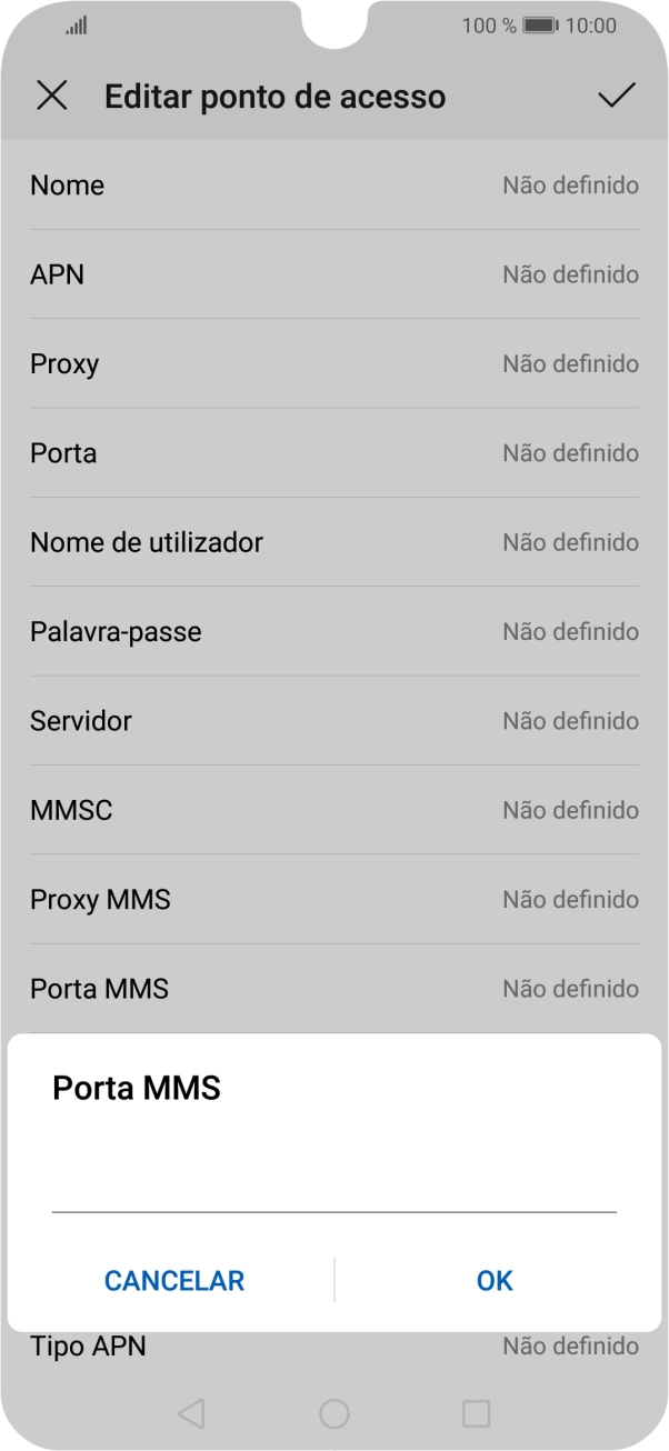 Introduza 80 e prima OK.