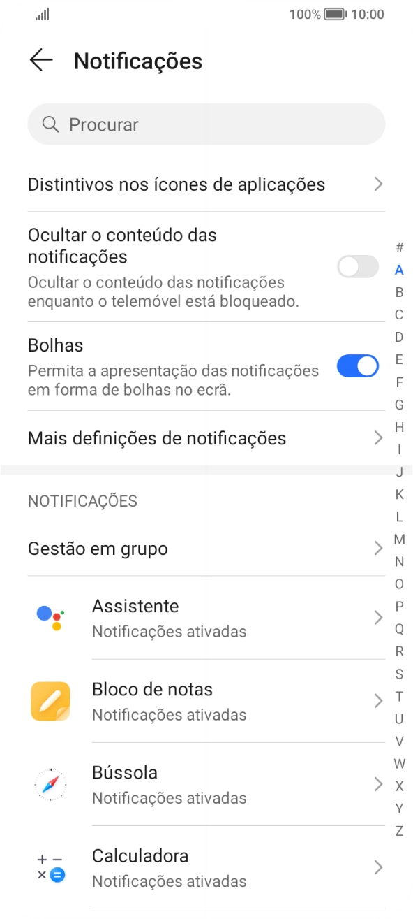 Prima a app pretendida.