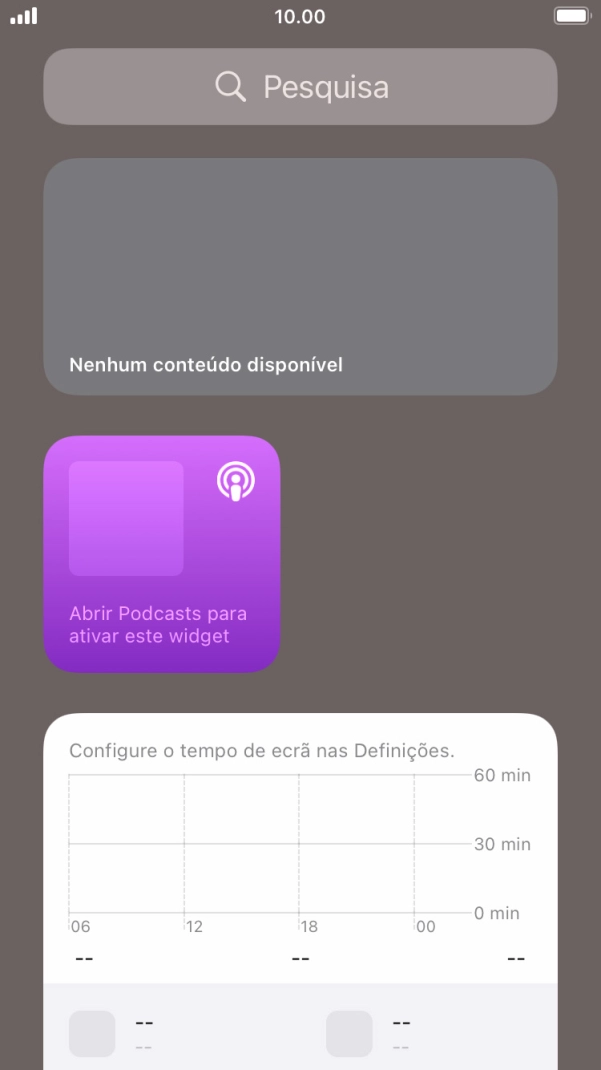 Mantenha premida por um instante a pilha de widgets pretendida.
