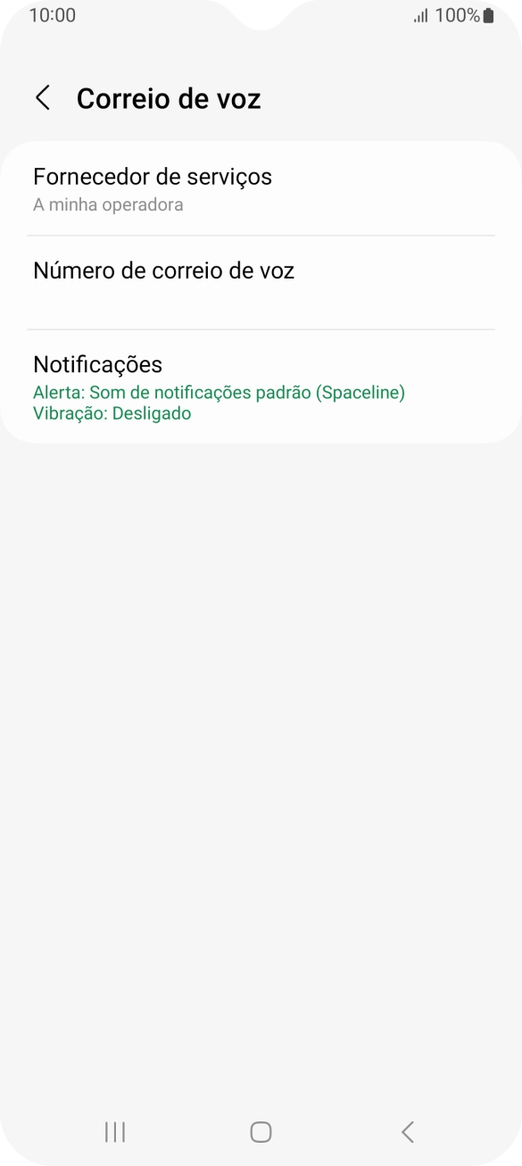 Prima Número de correio de voz.