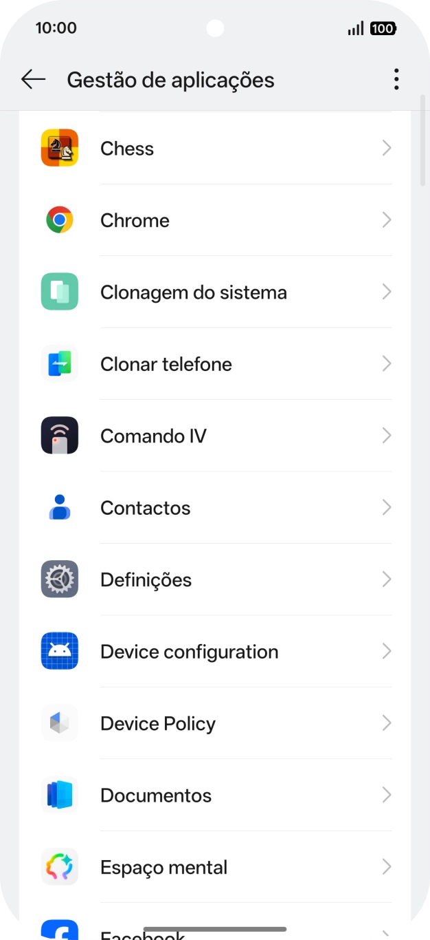 Prima a app pretendida.
