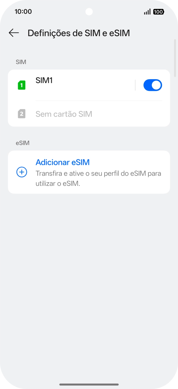 Prima Adicionar eSIM.