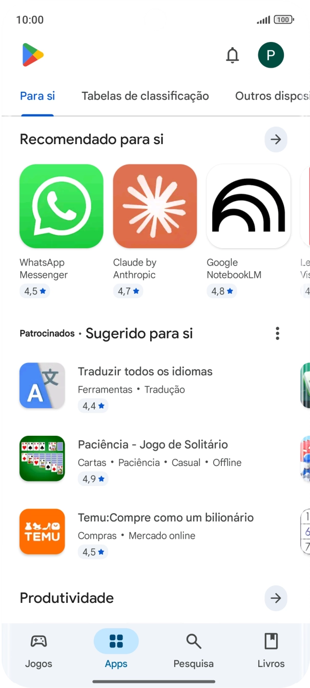 Prima o ícone de perfil.