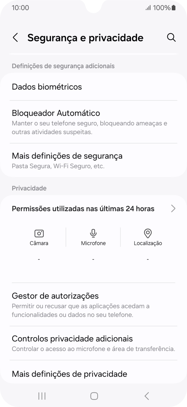 Prima Mais definições de segurança.