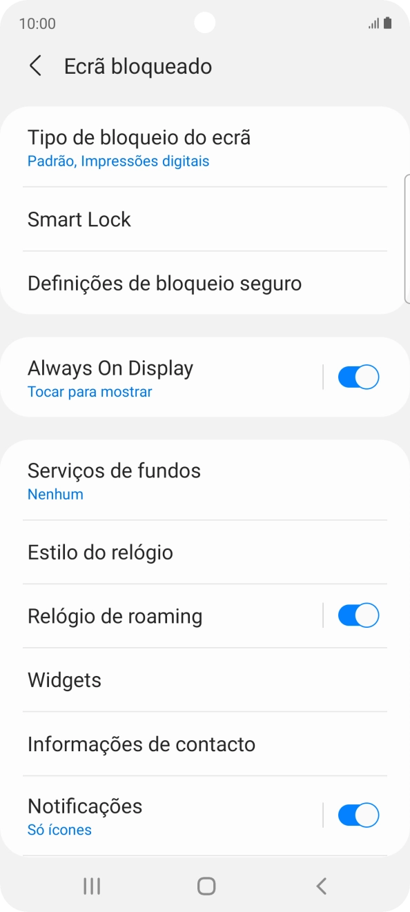 Prima Tipo de bloqueio do ecrã e introduza o código adicional de bloqueio do telefone que criou anteriormente.