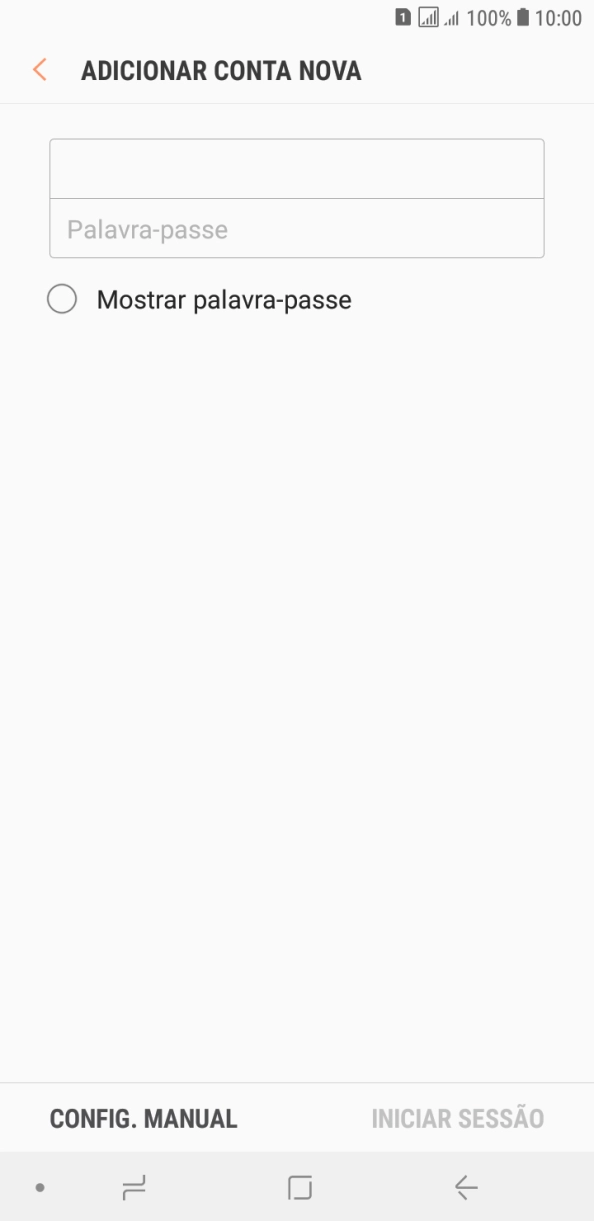Prima Palavra-passe e introduza a password da sua conta de e-mail na Vodafone.