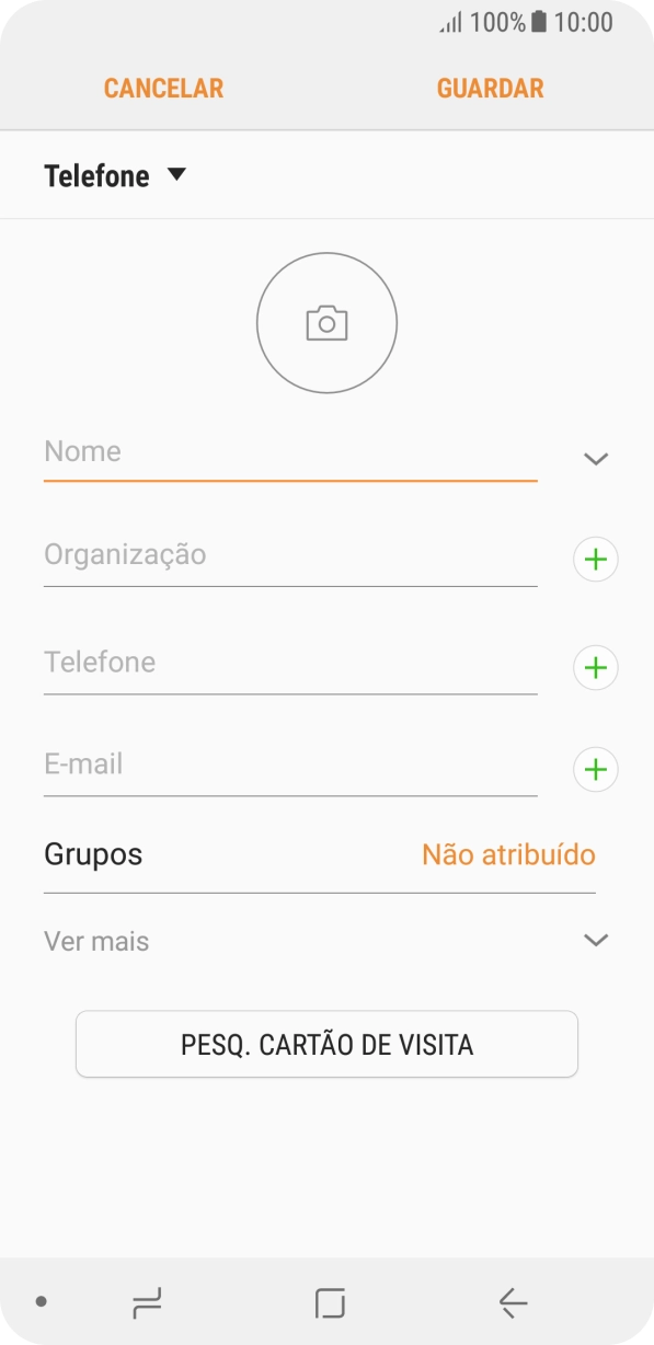 Prima a lista suspensa da lista de contactos.