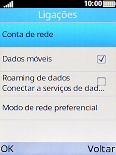 Escolha Roaming de dados para ativar ou desativar a função.
