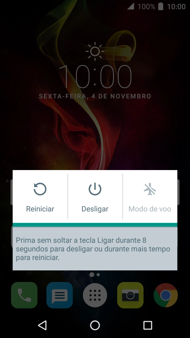Prima Modo de voo para ativar ou desativar a função.