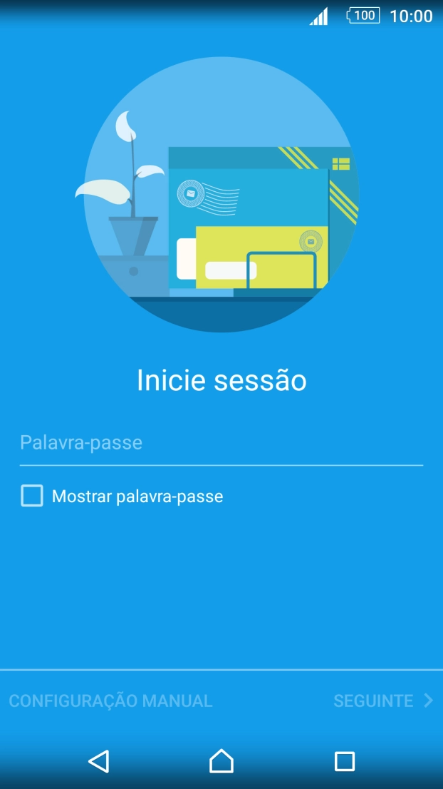 Prima Palavra-passe e introduza a password da sua conta de e-mail.