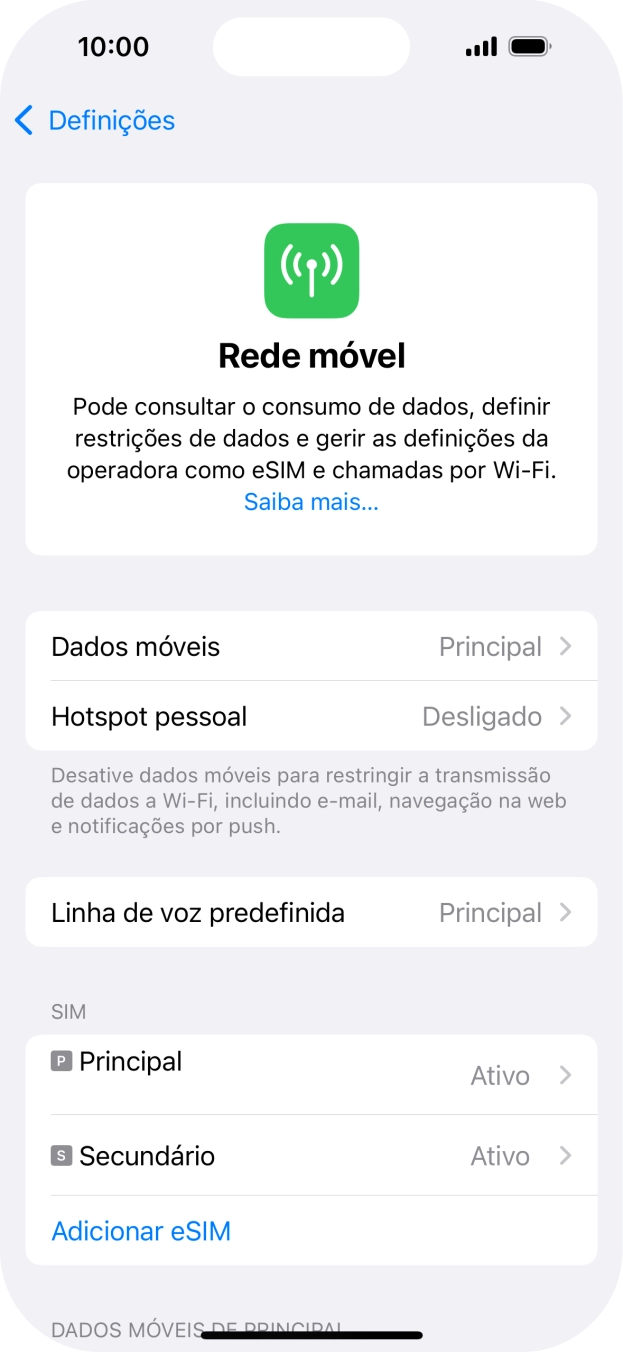Prima Dados móveis.