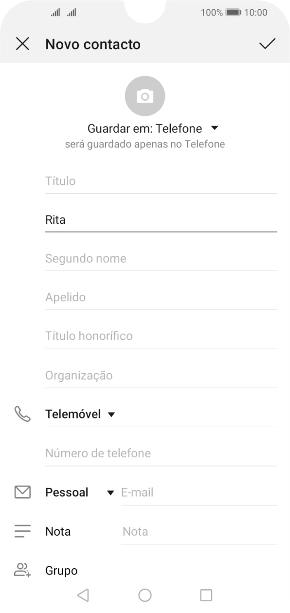 Prima Apelido, e introduza o apelido pretendido.