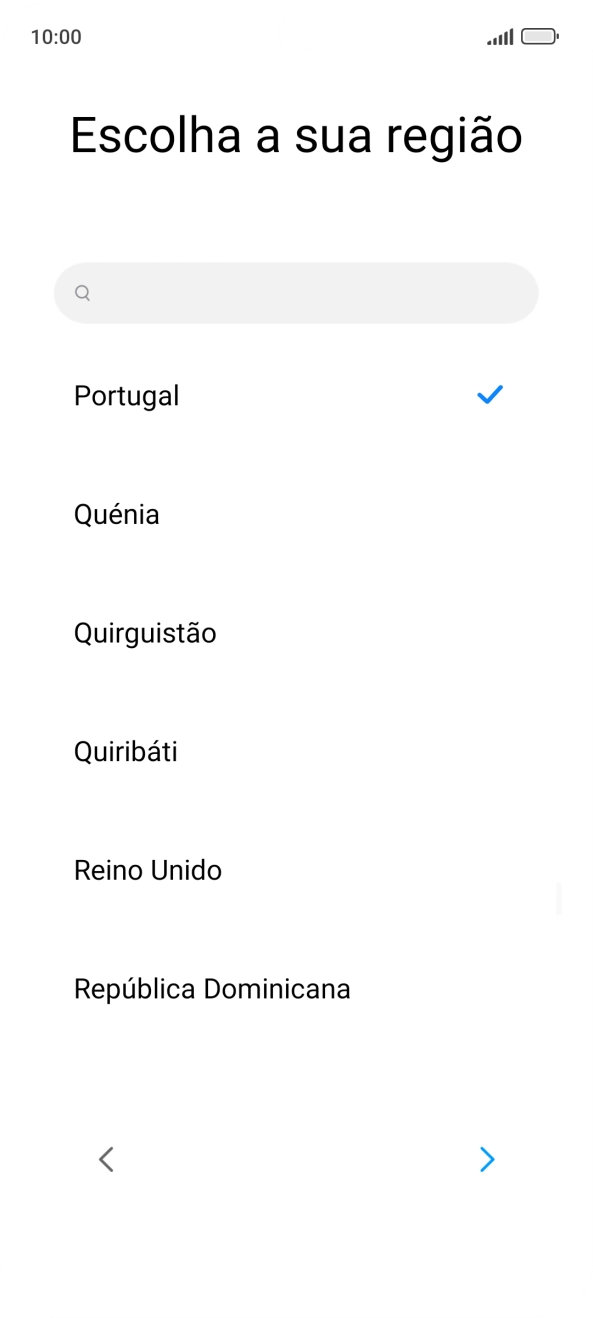 Prima a área ou país pretendido.
