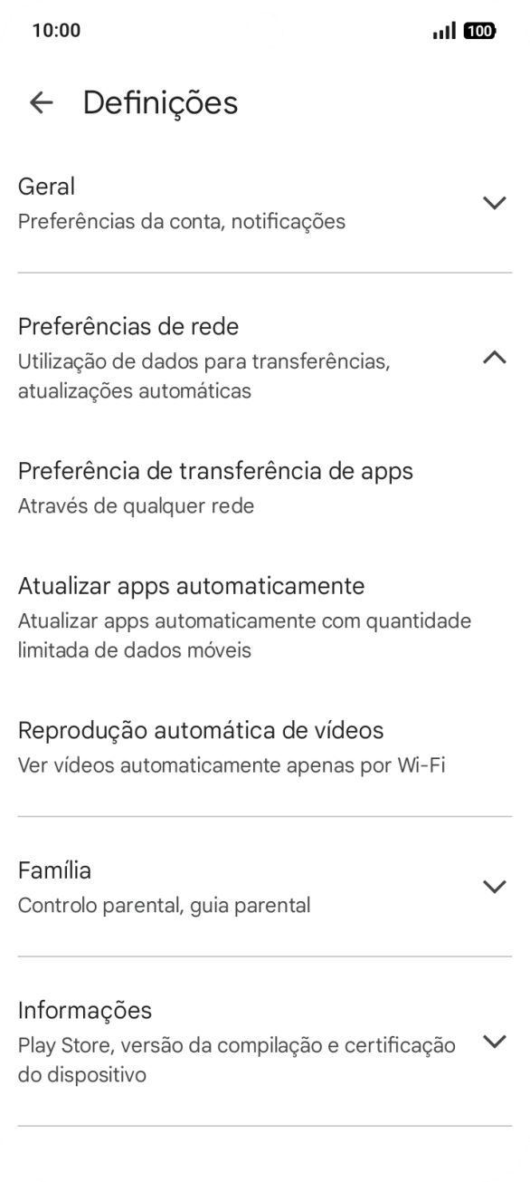 Prima Atualizar apps automaticamente.