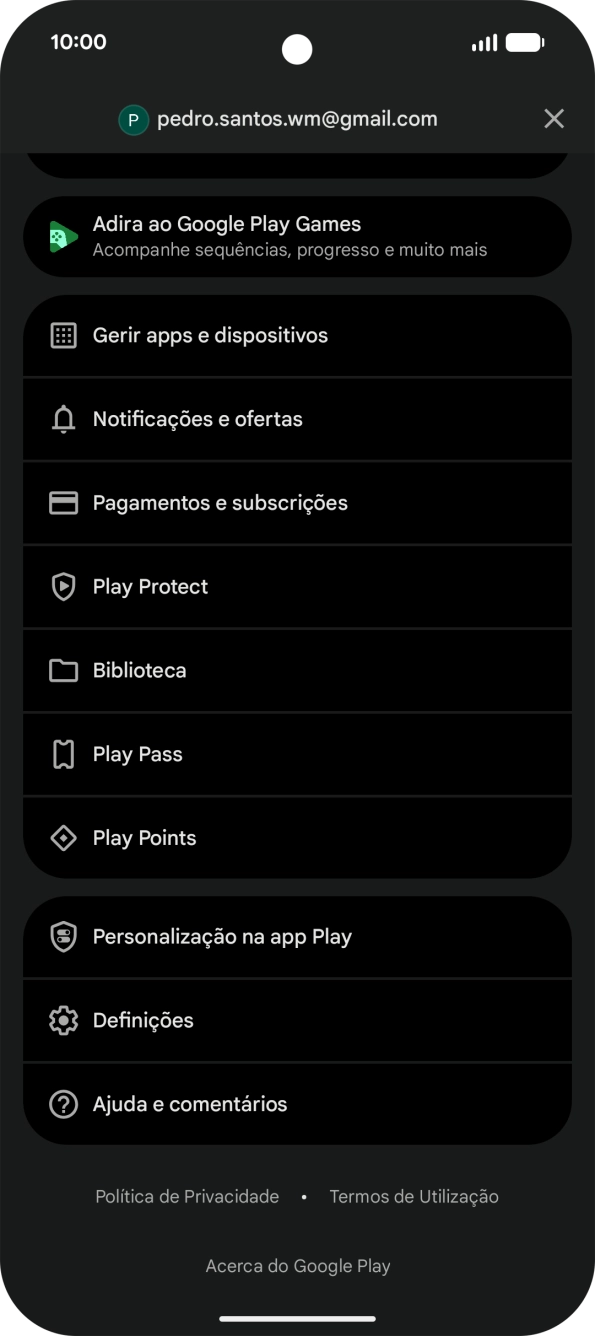 Prima Gerir apps e dispositivos.
