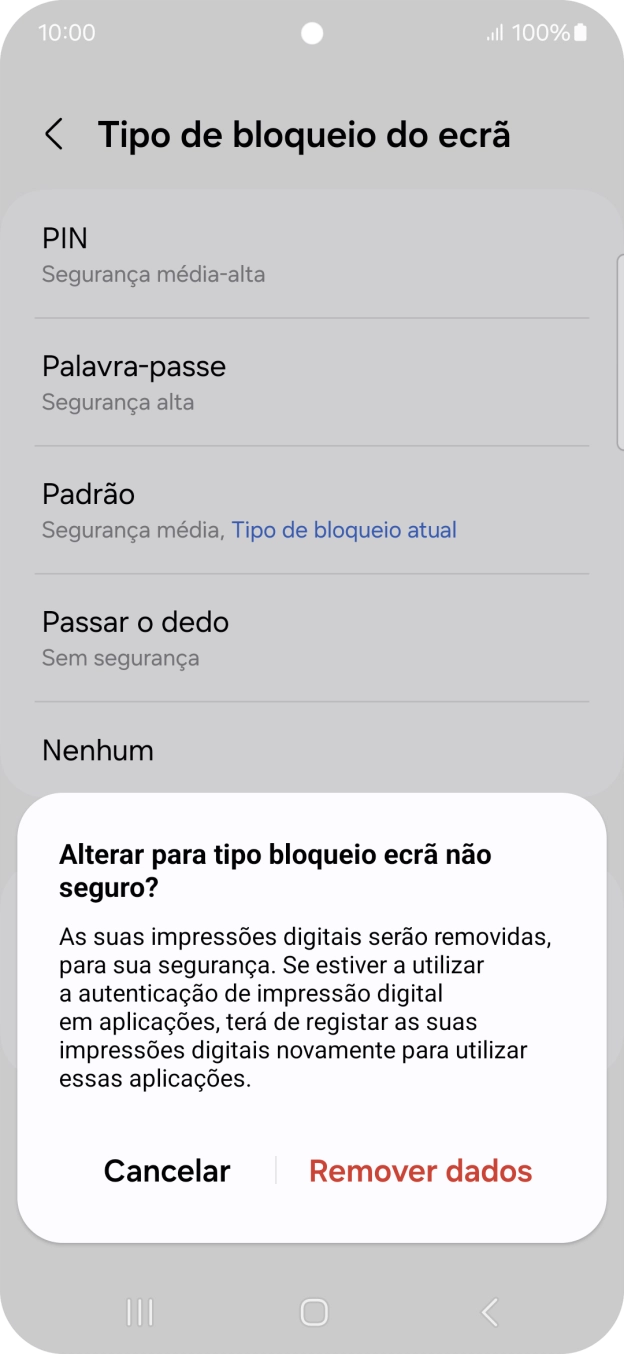 Prima Remover dados.