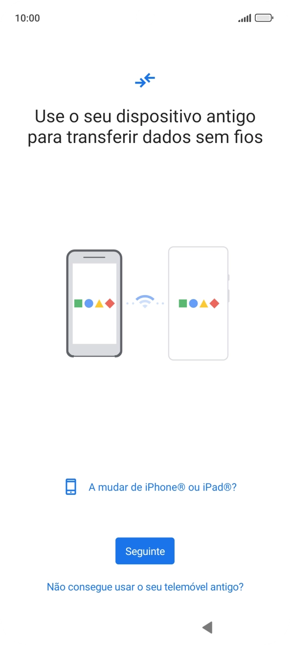 Siga as indicações no ecrã para transferir conteúdo de outro telefone.